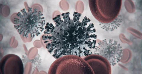 Coronavirus Close-up of virus or bacteria cells Stock Footage 123915535