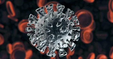 Coronavirus Close-up of virus or bacteria cells Stock Illustration