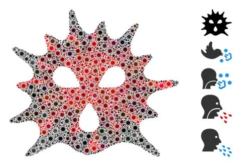 Coronavirus Collage Virus Icon Illustrazione stock