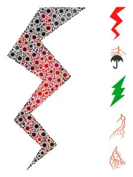 Coronavirus Collage Zigzag Strike Icon イラスト素材