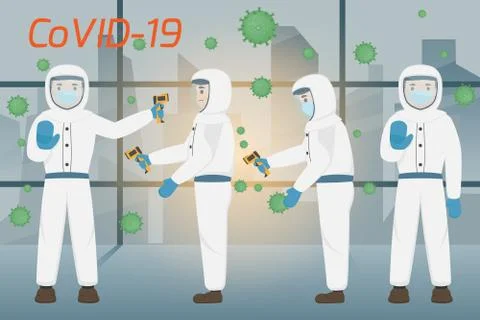 Coronavirus : CoV infographics elements, human are showing coronavirus sympto Illustrazione stock