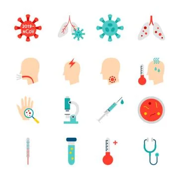 Coronavirus CoV Objects Stock Illustration