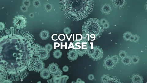 Coronavirus COVID-19 3D Rendering Lockdown Easing Phase 1 Blue Stock Footage 132797617