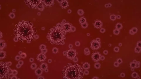 Coronavirus COVID-19 3D Rendering Red Stock Footage 132797856