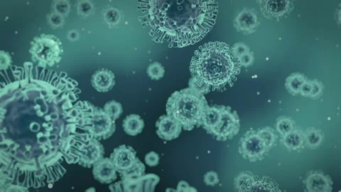 Coronavirus COVID-19 3D Rendering Blue Stock Footage 132798402