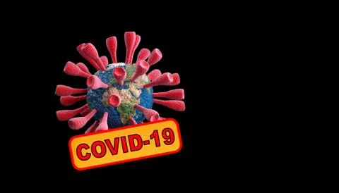 Coronavirus Covid-19 attacking a cell that looks like the Planet Earth. Stock Illustration