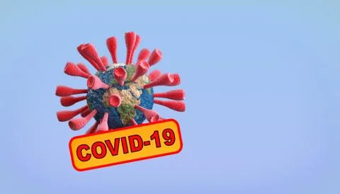 Coronavirus Covid-19 attacking a cell that looks like the Planet Earth. Stock Illustration