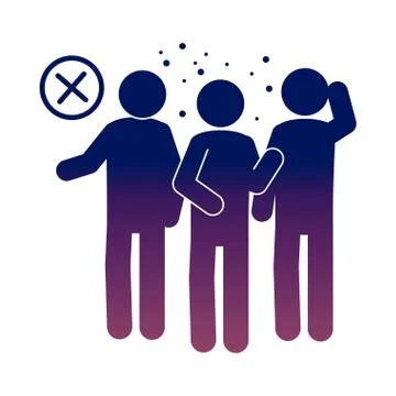 Coronavirus covid 19, avoid crowded places, prevent health pictogram, gradient Stock Illustration
