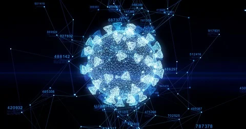 Coronavirus Covid-19 Digital Model Researching. 3d Animation of 2019-ncov Stock Footage 126600933
