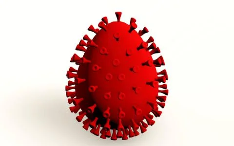 Coronavirus COVID-19 Easter egg 3D isolated on white 스톡 일러스트