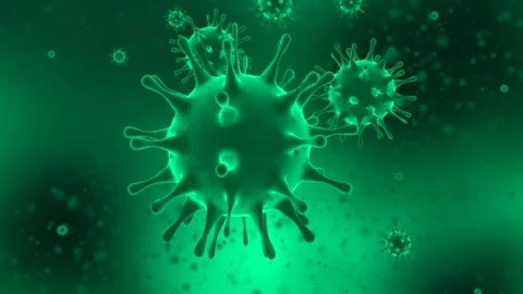 Coronavirus Covid-19. Microscope virus close up. 3d rendering. Stock Footage 171544813