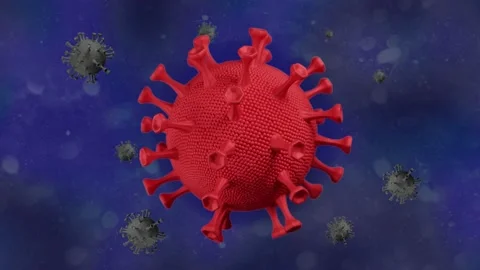 Coronavirus Covid 19 Red Mutation 4K Seamless Loop Stock Footage 150519473
