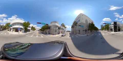 Coronavirus Covid 19 shut down Miami Design District stores shot with 360 vr  Stock Footage 127843472