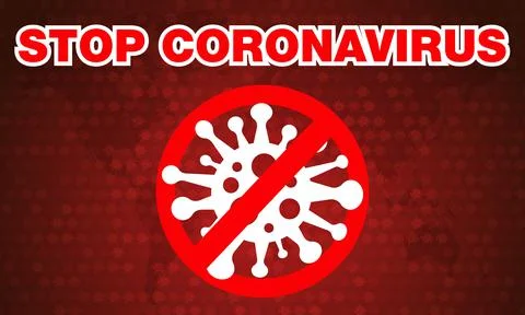 Coronavirus. Covid-19. Stop. No Infection. Dangerous Coronavirus Cell. Bacter Illustrazione stock