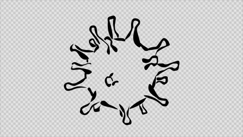 Coronavirus COVID-19 structure draw style animated for AE Modèle After Effects