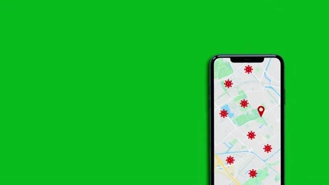 Coronavirus COVID-19 Tracking App on Green Screen Background. Stock Footage 131549200