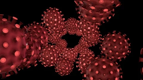 Coronavirus COVID-19 variants replication invasion. ALPHA MATTE. Video stock 126631672