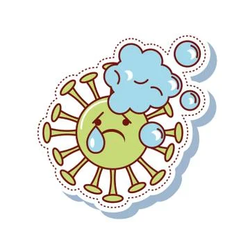 Coronavirus covid 19 virus pathogen outbreak disease sticker icon Stock Illustration