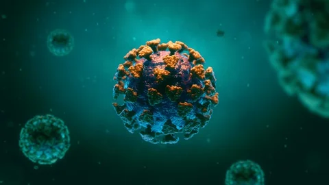 Coronavirus COVID Omicron 3D animation Accurate medical 3D model background Stock Footage