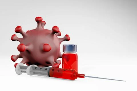 Coronavirus cure 3d rendering corona vaccine concept Stock Illustration