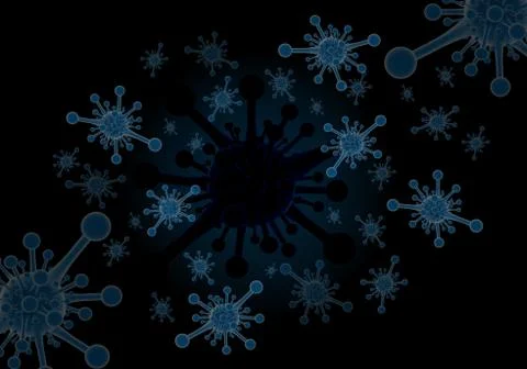 Coronavirus with dark background. Stock Illustration