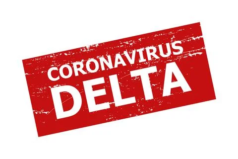 CORONAVIRUS DELTA Red Rectangle Unclean Stamp Stock Illustration