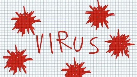 Coronavirus designed by children, explaining to children and protection for Stock Footage 126090514