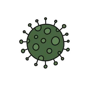 Coronavirus doodle icon, vector illustration Stock Illustration