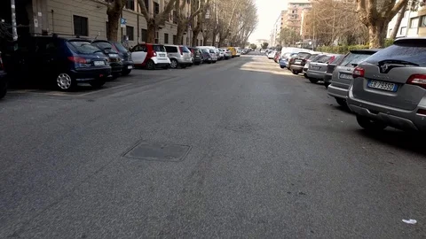 Coronavirus effect on Rome traffic Stock-Footage 126755877