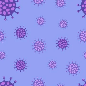 Coronavirus elements seamless pattern. Medical background vector. Stock Illustration