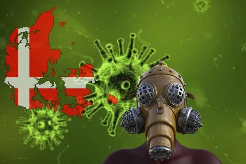 Coronavirus epidemic in Denmark Stock Illustration