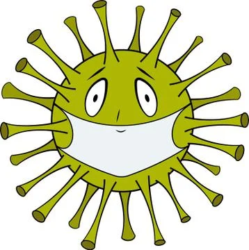 Coronavirus in a face mask Stock Illustration