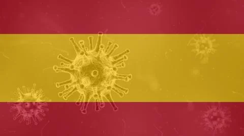 Coronavirus, flag of Spain Stock Illustration