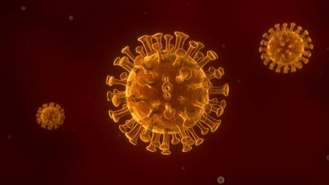 Coronavirus floating inside body visualization Stock Footage 128726175