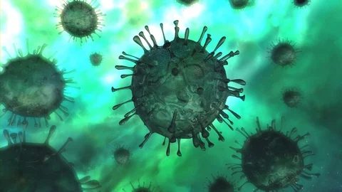 Coronavirus Floating Realistic 3D Animation Video stock 127703964