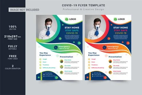 Coronavirus Flyer Layout Template Design Stock Illustration