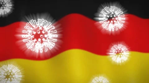 Coronavirus germany virus lockdown from 2019 ncov outbreak - 3d animation Stock Footage 128755437