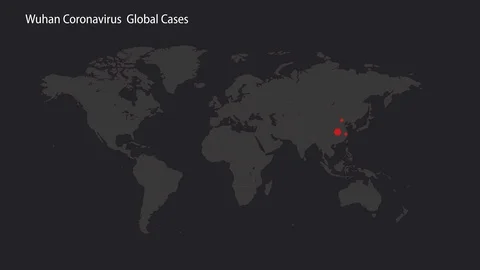 Coronavirus global cases map animation Stock Footage 123767531