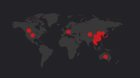 Coronavirus global cases map animation Stock Footage
