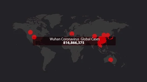 Coronavirus global cases map animation Stock Footage 123767554