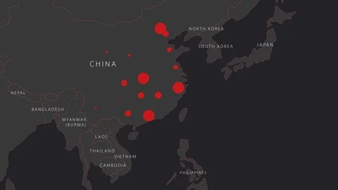 Coronavirus global cases map animation Stock Footage 123767638