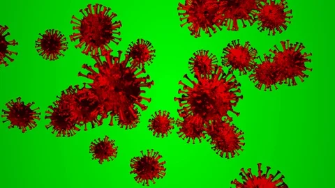 Coronavirus in green screen Stock Footage 129538225