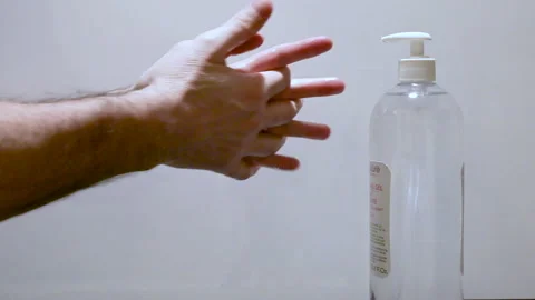 Coronavirus hand sanitizer Stock Footage 145842959