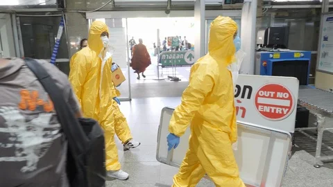 Coronavirus - Hazmat Suits Stock Footage 127298925