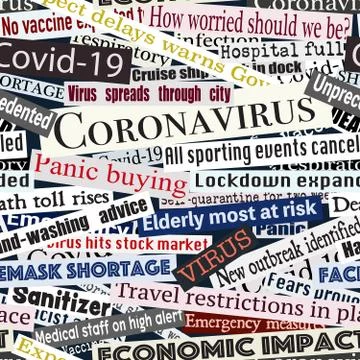 Coronavirus headlines seamless tile Stock Illustration