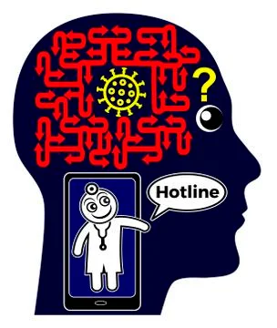Coronavirus Hotline Illustrazione stock