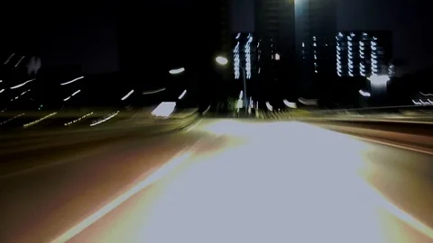 Coronavirus Hyperlapse video in Rome traffic at night Stock-Footage 126314246