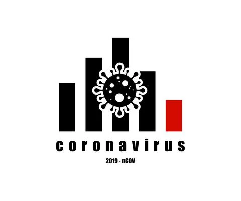 Coronavirus icon graph down economic impact , 2019-nCoV. Dangerous Coronaviru Illustrazione stock
