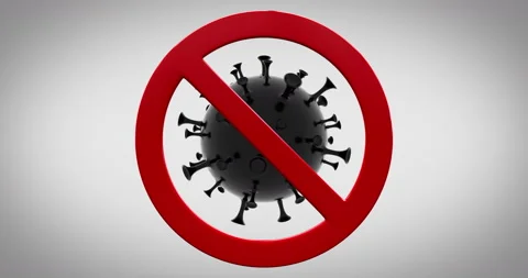 Coronavirus icon rotating, 3D looping animation Stock Footage 147139245