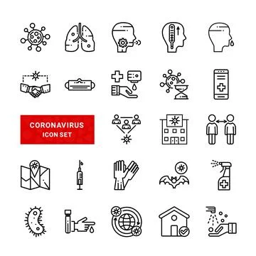Coronavirus icon set Stock Illustration